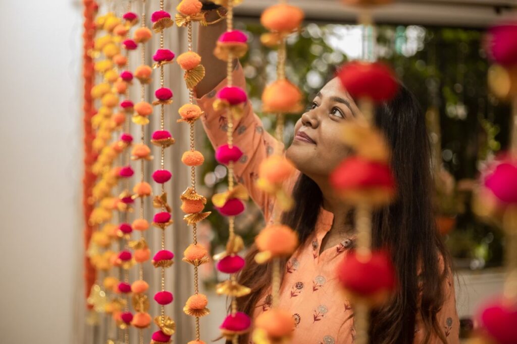 A woman decorated for Diwali celebration