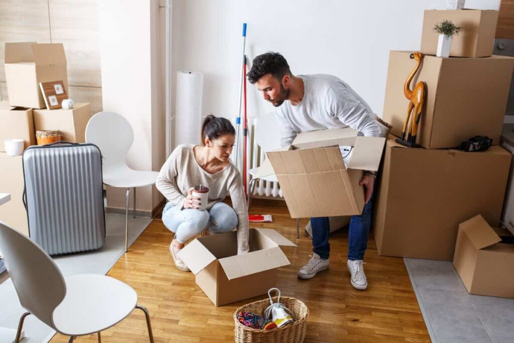 A couple move into a new house 