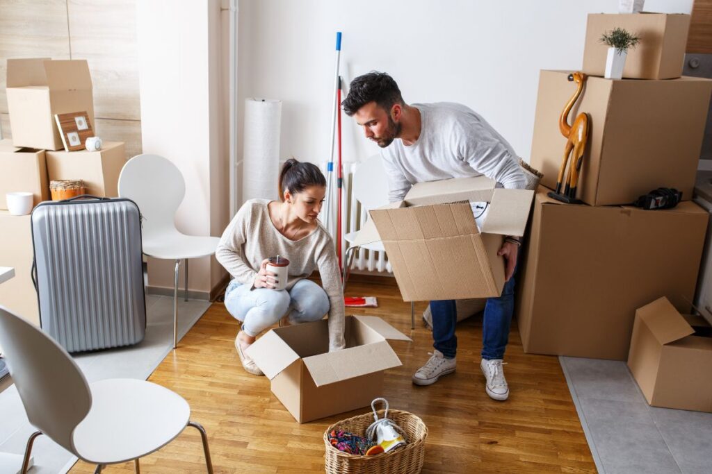 A couple move into a new house 