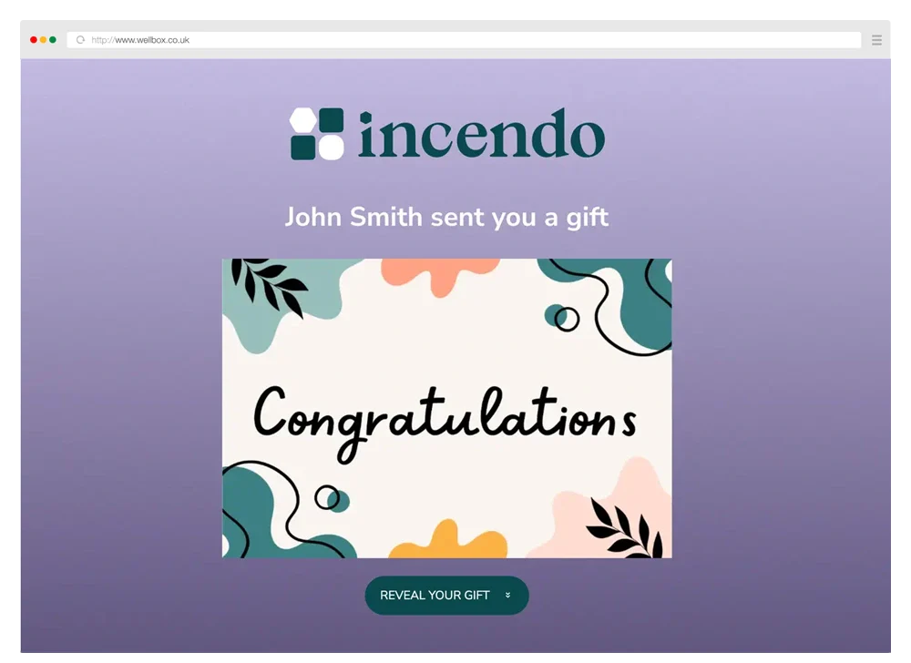 Redemption page example - WellBox